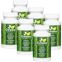 Pack óptimo Green Coffee 5K: Seis envases (3+3 gratis) para pérdida de peso eficaz.