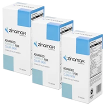 Pack Estándar Zinamax: tres envases para una piel sin acné ni imperfecciones.