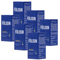 Paquete de 6 botellas de Folisin, la opción más popular para crecimiento capilar y ahorro.
