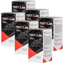 Pack de seis botellas de Testolan para tratamiento completo.