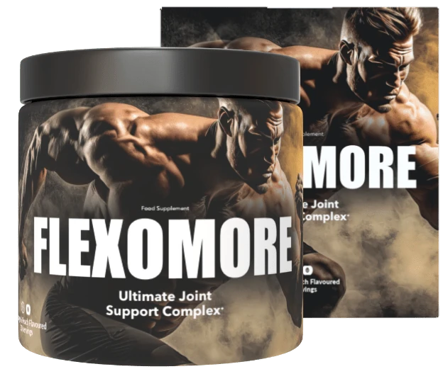 Envase de Flexomore: El suplemento líder para la salud articular y huesos fuertes.