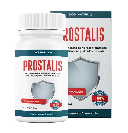 Envase de Prostalis, suplemento para la salud de la próstata