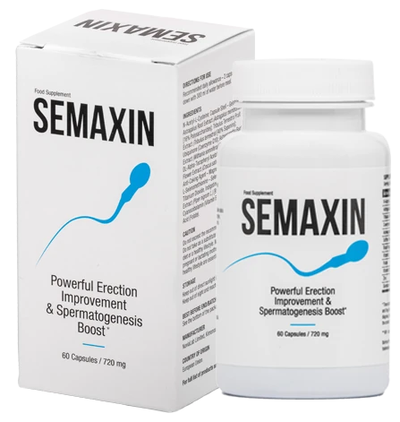 Botella de Semaxin en una presentación destacada para potenciar el rendimiento sexual masculino.