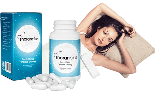 Mujer duerme plácidamente, eliminando ronquidos con Snoran Plus.